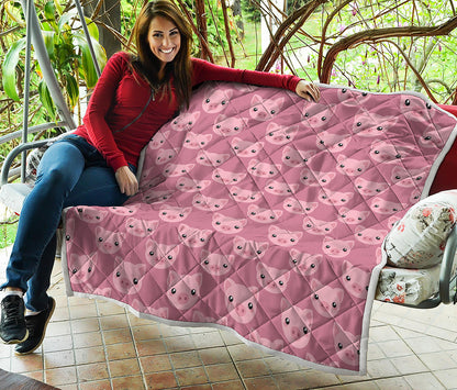 Cute Pink Pig Pattern Print Quilt