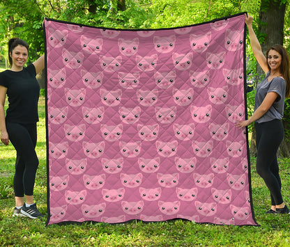Cute Pink Pig Pattern Print Quilt