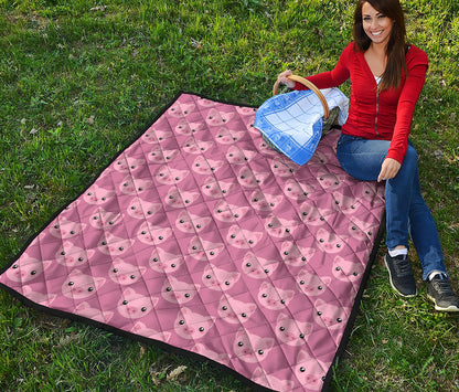 Cute Pink Pig Pattern Print Quilt