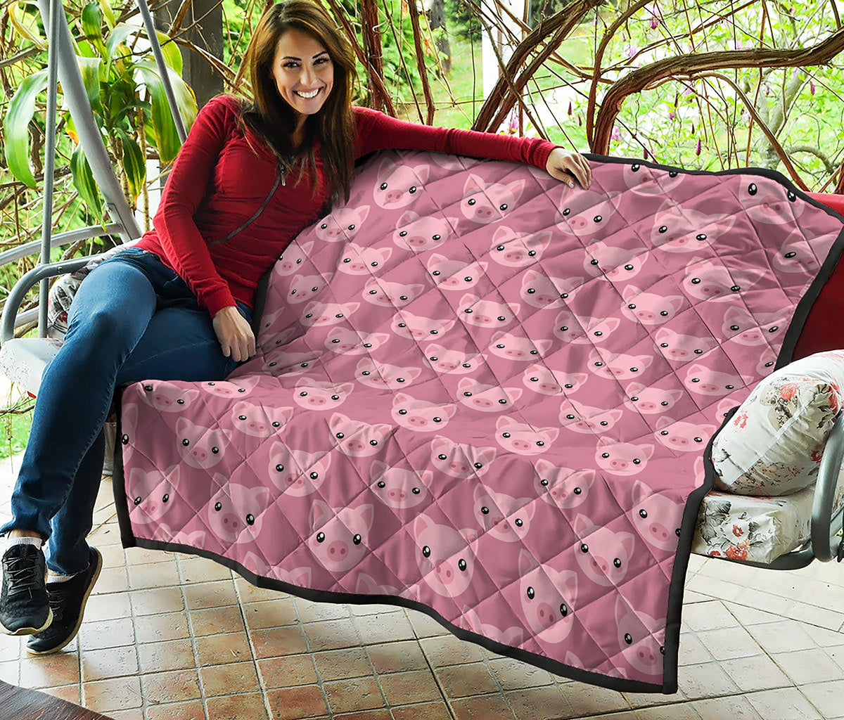 Cute Pink Pig Pattern Print Quilt