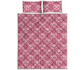 Cute Pink Pig Pattern Print Quilt Bed Set