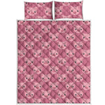 Cute Pink Pig Pattern Print Quilt Bed Set