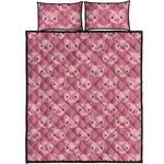 Cute Pink Pig Pattern Print Quilt Bed Set