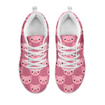 Cute Pink Pig Pattern Print White Sneakers