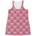 Cute Pink Pig Pattern Print Women's Racerback Tank Top