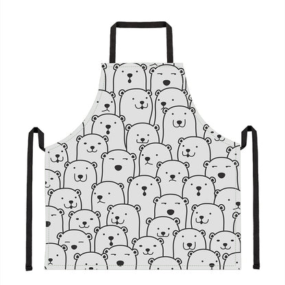 Cute Polar Bear Pattern Print Apron