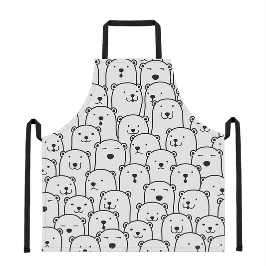 Cute Polar Bear Pattern Print Apron
