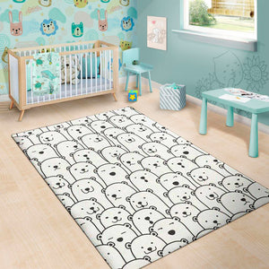 Cute Polar Bear Pattern Print Area Rug