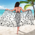 Cute Polar Bear Pattern Print Beach Sarong Wrap
