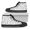 Cute Polar Bear Pattern Print Black High Top Sneakers