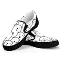 Cute Polar Bear Pattern Print Black Slip On Sneakers