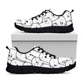 Cute Polar Bear Pattern Print Black Running Shoes