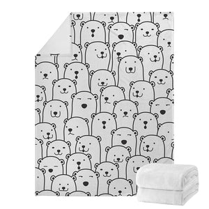 Cute Polar Bear Pattern Print Blanket