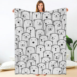 Cute Polar Bear Pattern Print Blanket