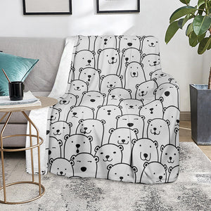 Cute Polar Bear Pattern Print Blanket