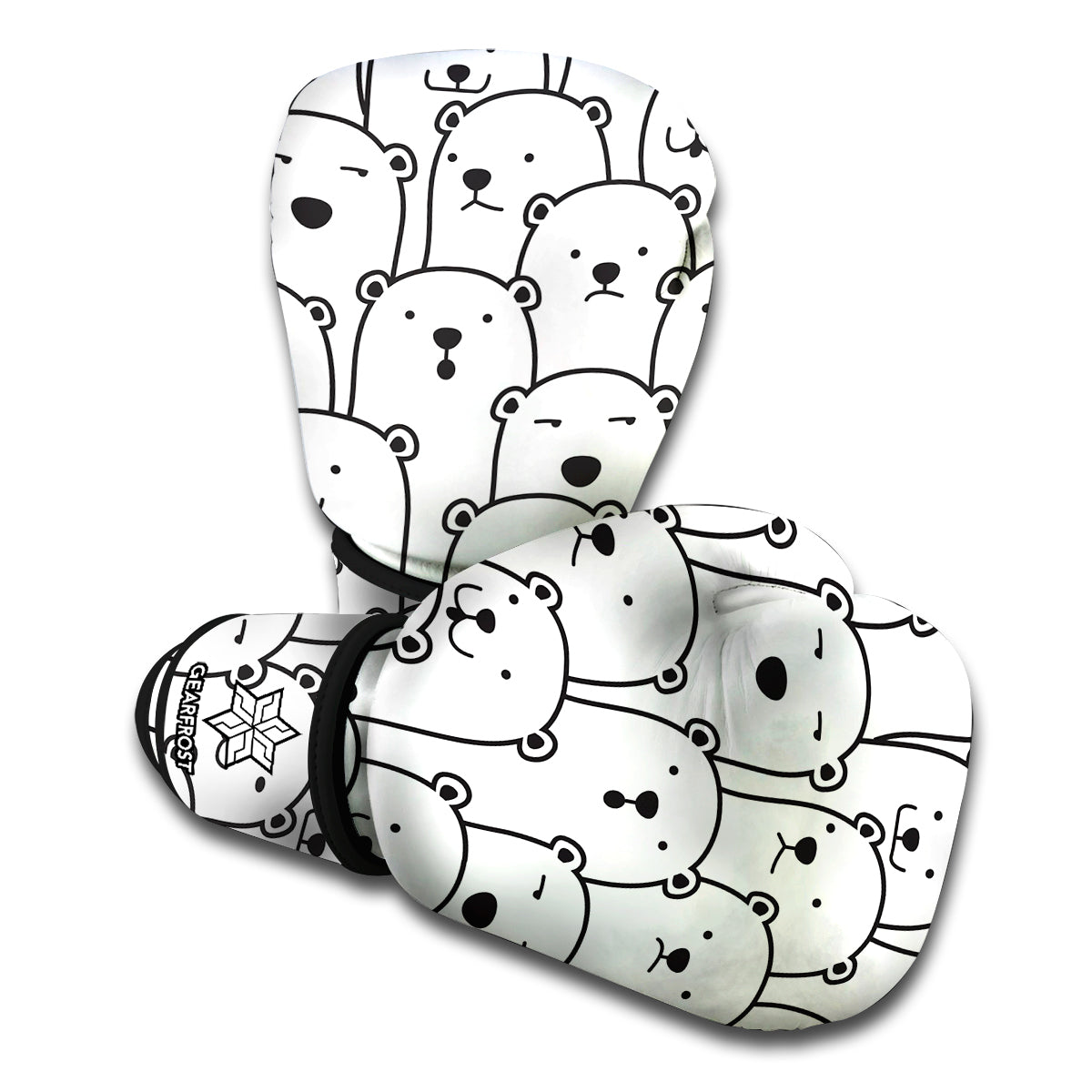 Cute Polar Bear Pattern Print Boxing Gloves