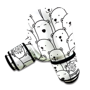 Cute Polar Bear Pattern Print Boxing Gloves