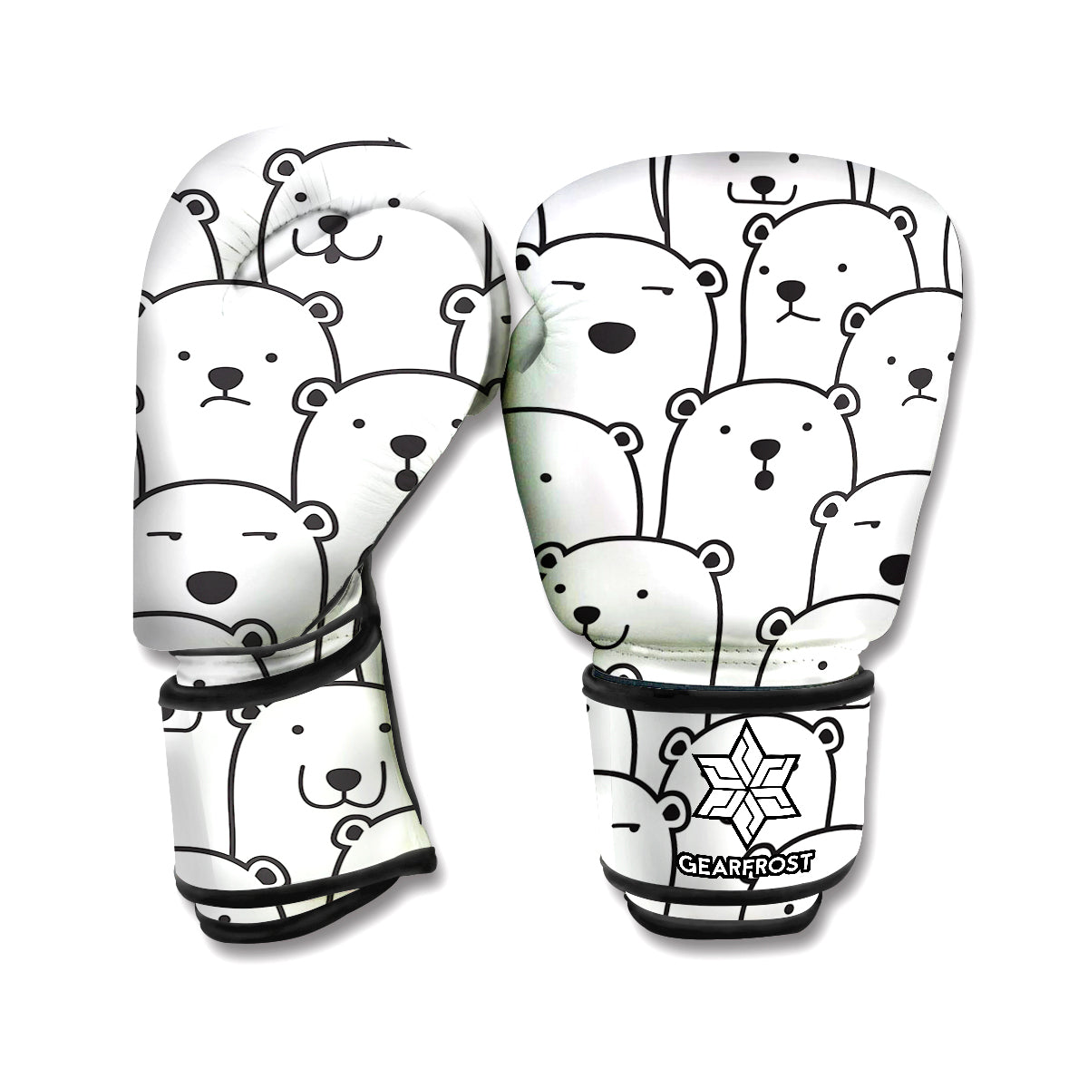 Cute Polar Bear Pattern Print Boxing Gloves