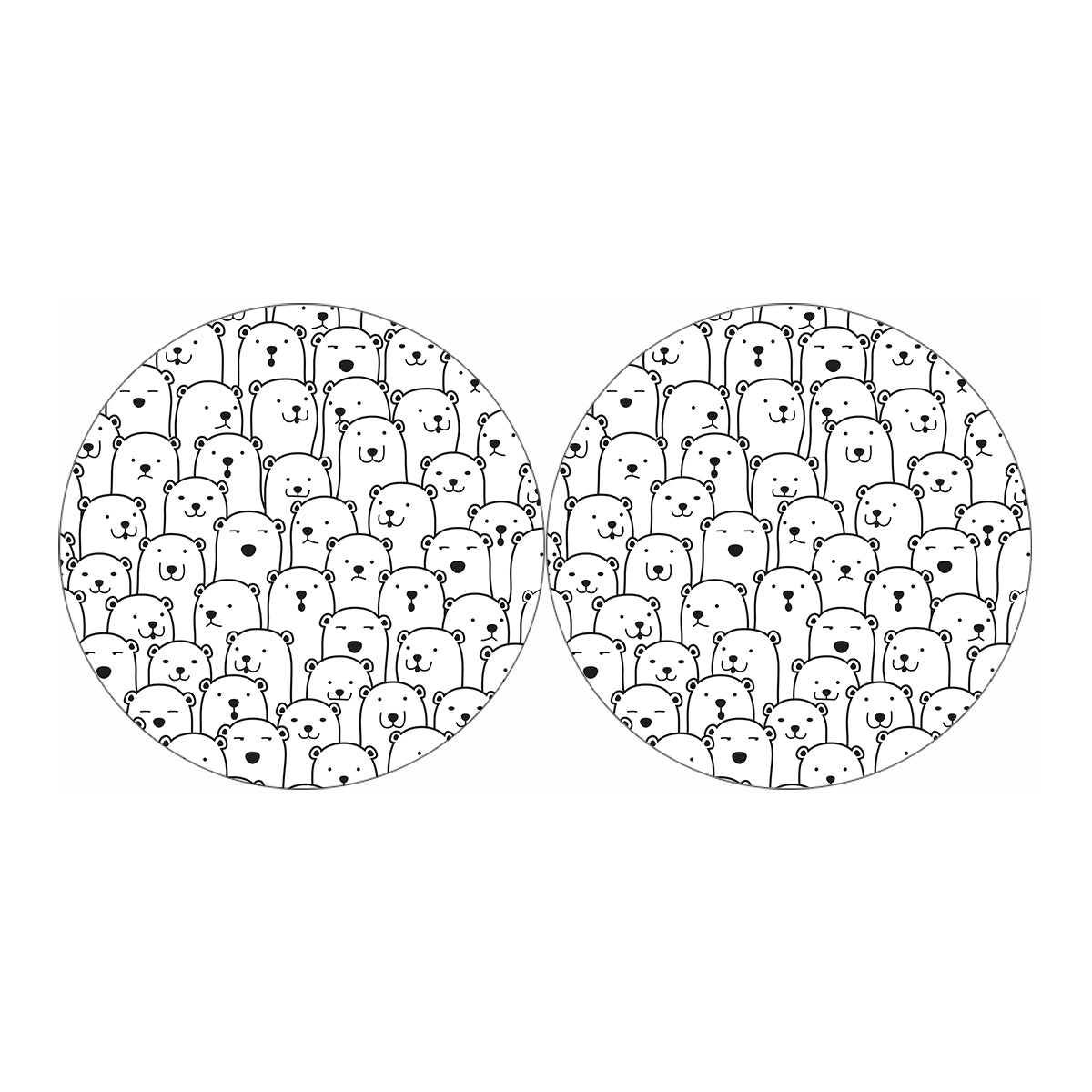 Cute Polar Bear Pattern Print Car Coasters