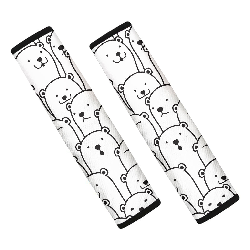 Cute Polar Bear Pattern Print Car Seat Belt Covers