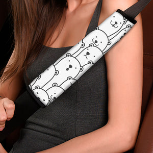 Cute Polar Bear Pattern Print Car Seat Belt Covers