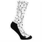 Cute Polar Bear Pattern Print Crew Socks