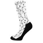 Cute Polar Bear Pattern Print Crew Socks
