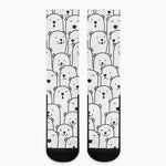 Cute Polar Bear Pattern Print Crew Socks