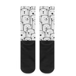Cute Polar Bear Pattern Print Crew Socks