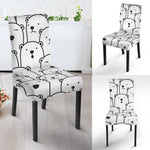 Cute Polar Bear Pattern Print Dining Chair Slipcover