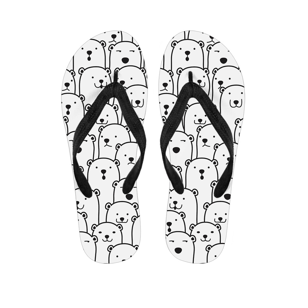 Cute Polar Bear Pattern Print Flip Flops