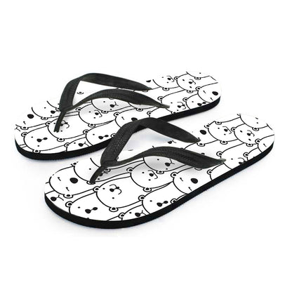 Cute Polar Bear Pattern Print Flip Flops
