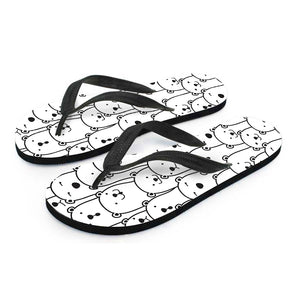 Cute Polar Bear Pattern Print Flip Flops