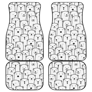 Cute Polar Bear Pattern Print Front and Back Car Floor Mats