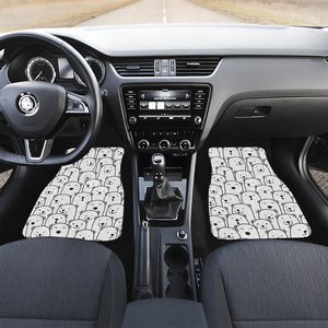 Cute Polar Bear Pattern Print Front and Back Car Floor Mats