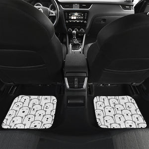 Cute Polar Bear Pattern Print Front and Back Car Floor Mats