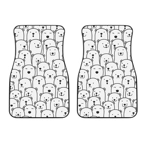 Cute Polar Bear Pattern Print Front Car Floor Mats