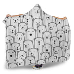 Cute Polar Bear Pattern Print Hooded Blanket