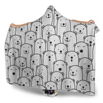 Cute Polar Bear Pattern Print Hooded Blanket