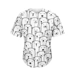 Cute Polar Bear Pattern Print Men's Baseball Jersey