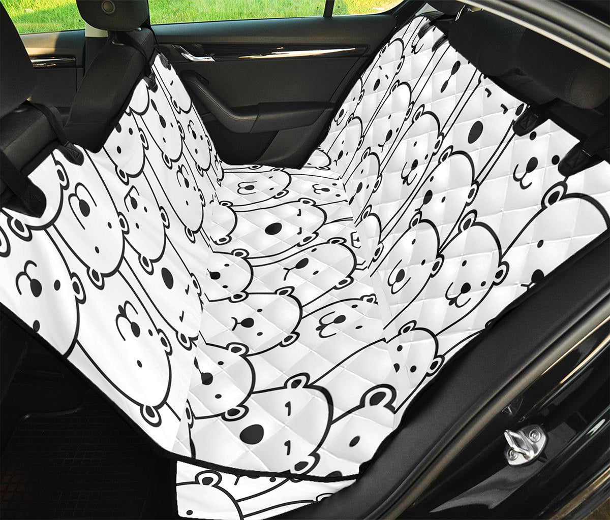 Cute Polar Bear Pattern Print Pet Car Back Seat Cover