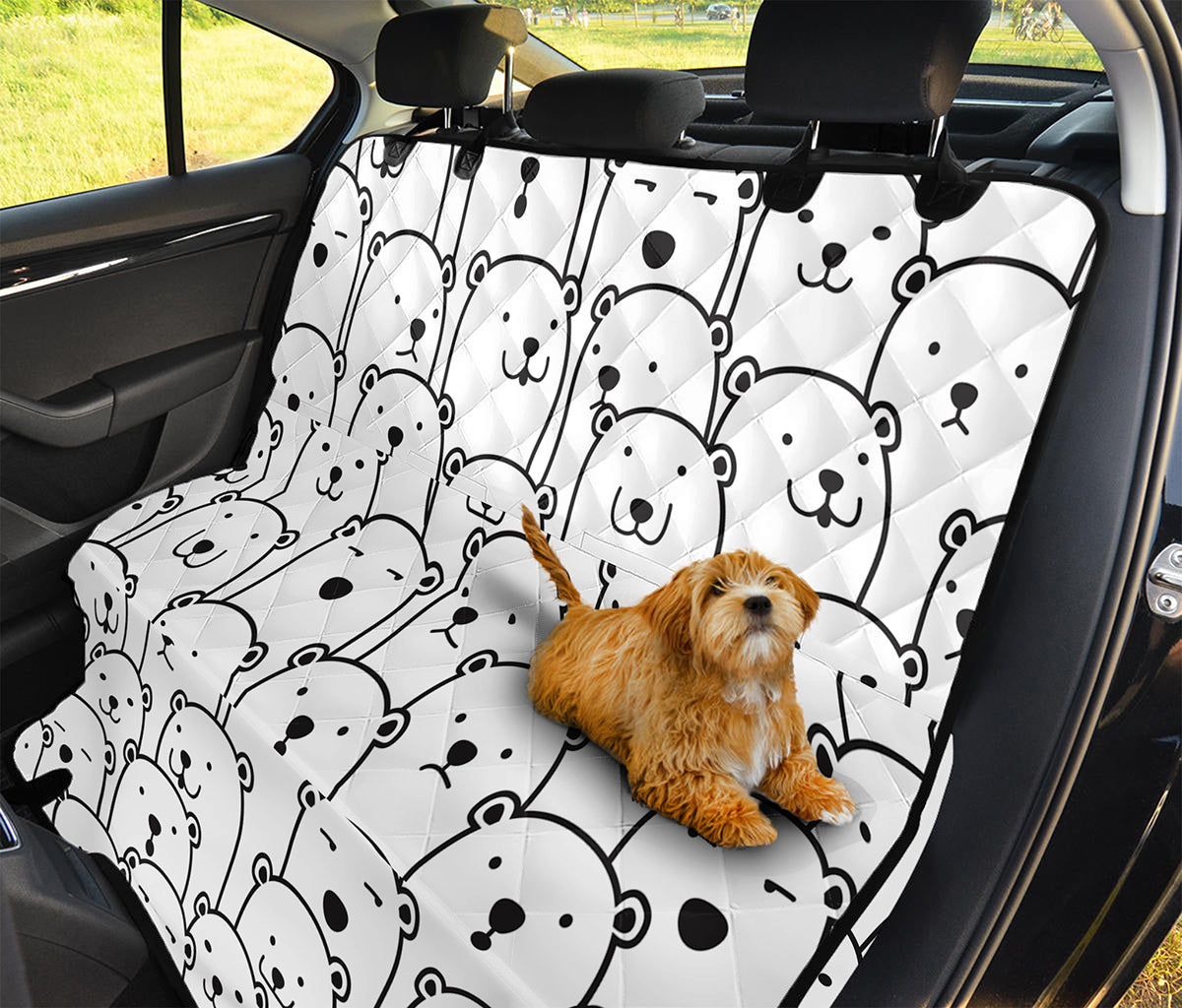 Cute Polar Bear Pattern Print Pet Car Back Seat Cover