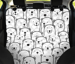 Cute Polar Bear Pattern Print Pet Car Back Seat Cover