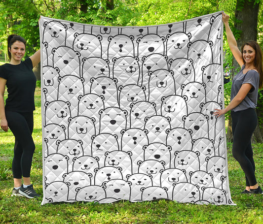 Cute Polar Bear Pattern Print Quilt