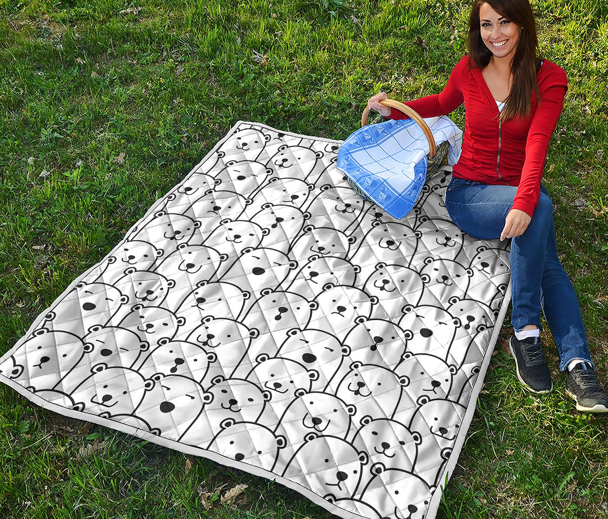 Cute Polar Bear Pattern Print Quilt