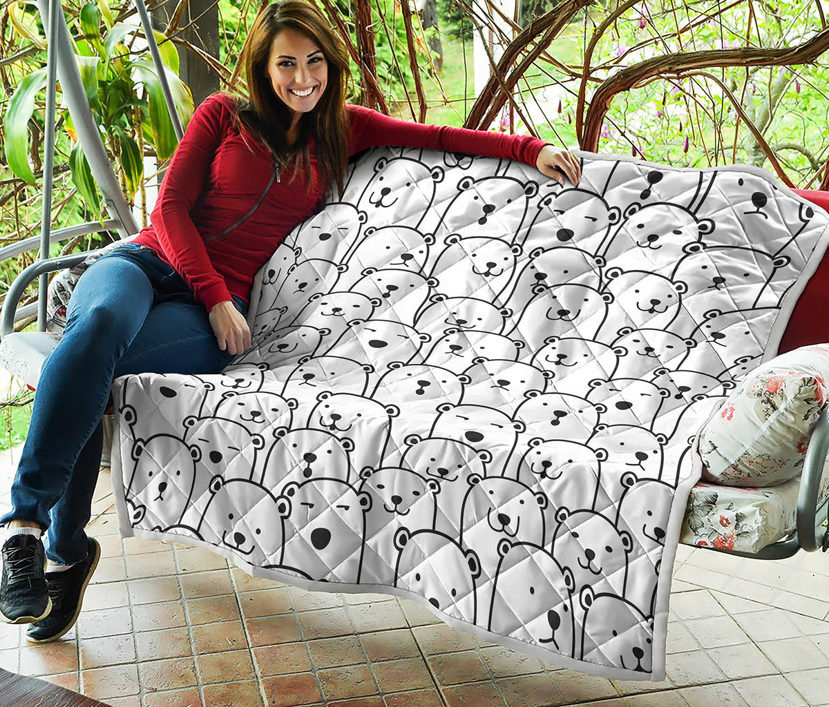 Cute Polar Bear Pattern Print Quilt