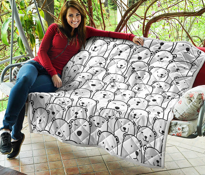 Cute Polar Bear Pattern Print Quilt