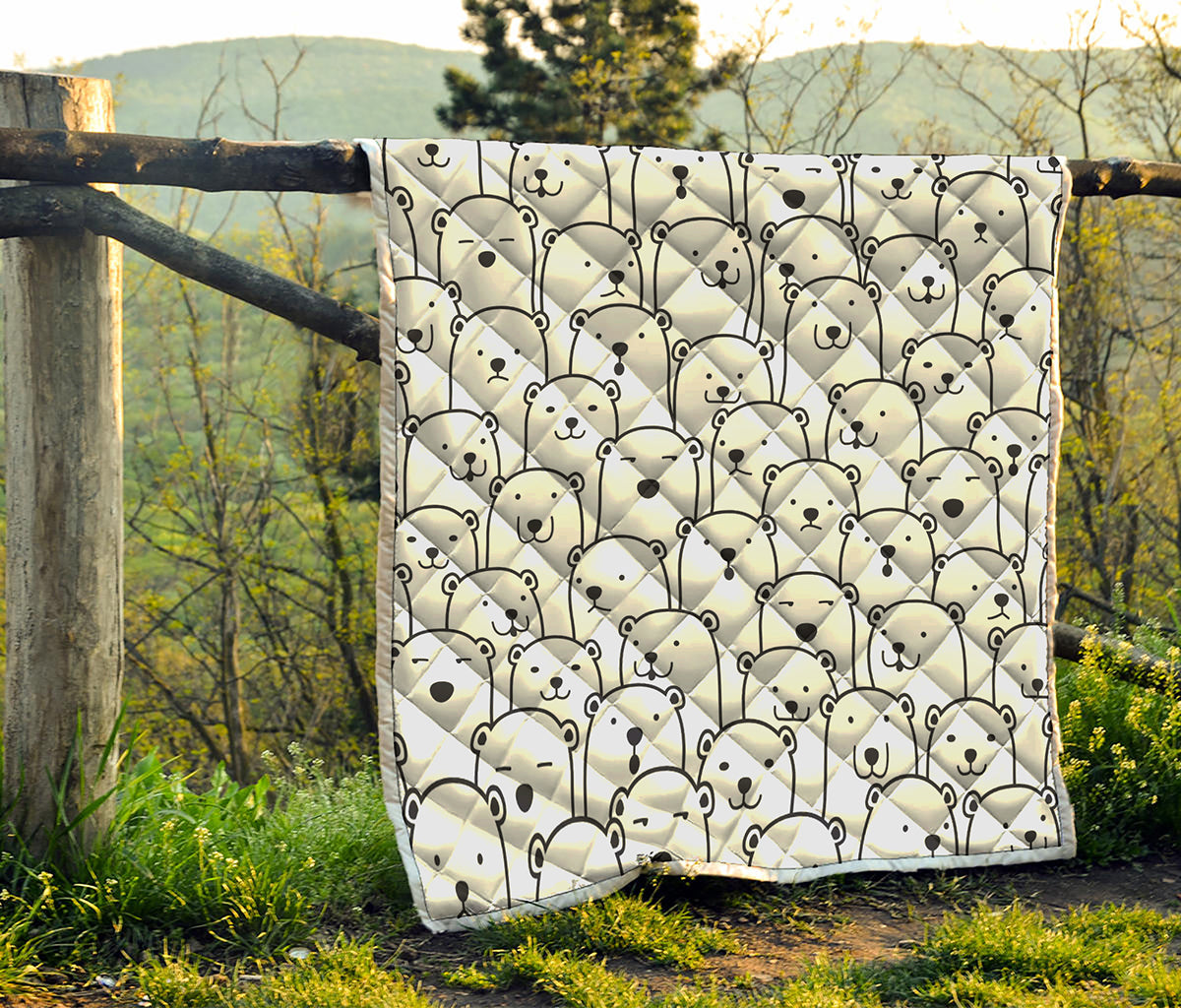 Cute Polar Bear Pattern Print Quilt