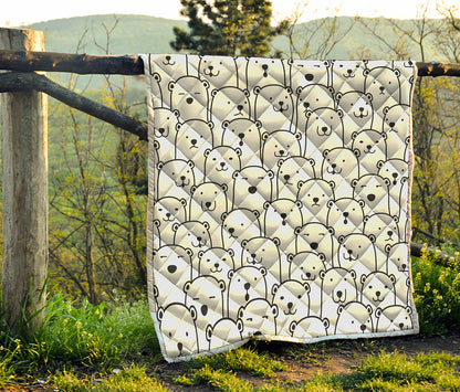 Cute Polar Bear Pattern Print Quilt