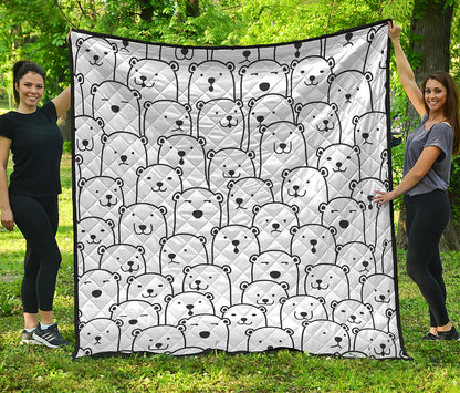 Cute Polar Bear Pattern Print Quilt